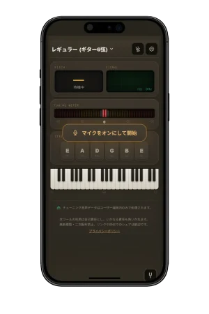 チューナーのマイク入力待機画面