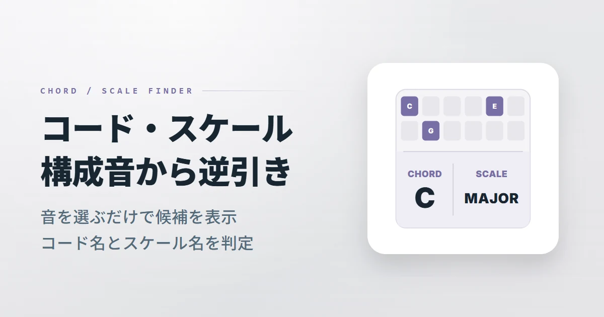 ブラウザで使えるコード逆引き・スケール逆引き｜ギター指板・鍵盤の押さえ方から調べる